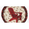 Earth Rugs Red Adirondack Chair Printed Coaster – 5"x5" Braided Jute, Rustic Cabin Tabletop Accent - 3 of 3