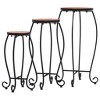 vidaXL Terracotta & Black Mosaic Tables Set - Versatile, Weatherproof Ceramic Top Tables with Iron Frame for Indoor/Outdoor Decor - 2 of 4