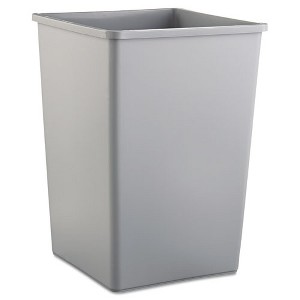 Rubbermaid Commercial Untouchable Square Waste Receptacle, 35 gal, Plastic, Gray - 1 of 2