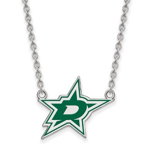 Black Bow Jewelry Sterling Silver Dallas Stars NHL Necklace 18 Inch - 1 of 4