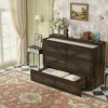 Polibi Fold-Out Murphy Cabinet Bed with Storage Drawer and Charging Station - 2 of 4