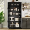 70" Black Tall Kitchen Pantry Cabinet with 4 Doors and Adjustable Shelves, Freestanding Storage Cabinet for Bathroom, Dining Room, Living Room - 2 of 4