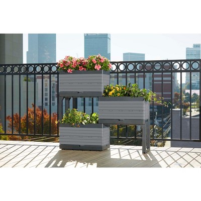 FlexSpace Gray Polypropylene Modular Raised Garden Bed Planter