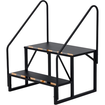 2 Step 1 Handrail RV Steps with Handrails Ladder, Steps for Home, 400 LBS Hot Tub Outdoor Steps, RV Stairs, Camper Steps Portable Stairs for Mobile