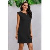 I AM A FASHION JUNKY Round Neck Solid Sleeveless Shirt Dress - 4 of 4