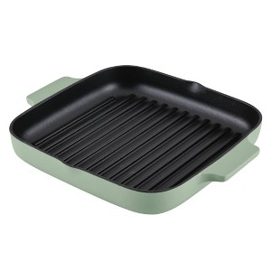 KitchenAid 11" Enameled Cast Iron Square Grill and Roasting Pan - Pistachio: Hand Wash, Electric & Gas Compatible - 1 of 4