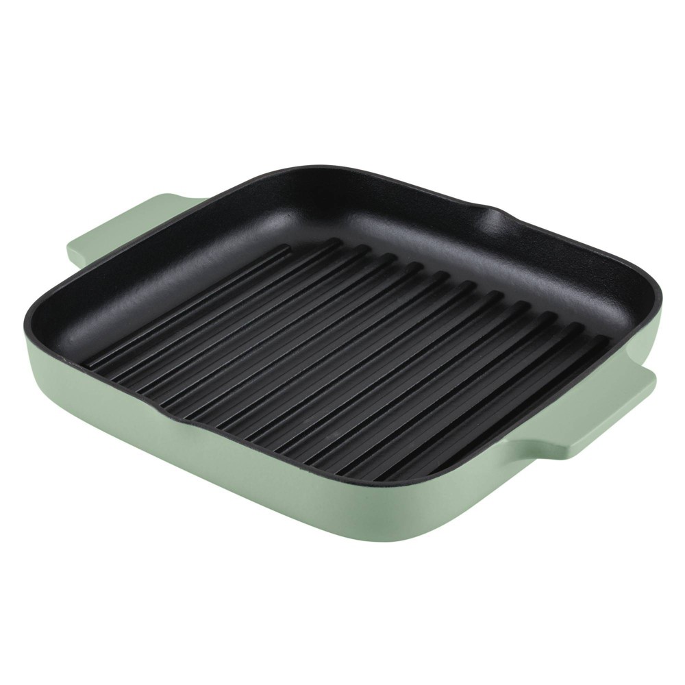 KitchenAid 11 Enameled Cast Iron Square Grill and Roasting Pan - Pistachio