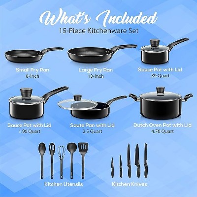 SereneLife 20 - Piece Non-Stick Aluminum Cookware Set