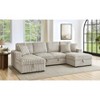VYNXARIA U Shaped Sleeper Sofa, 122 inch Overisze - 2 in 1 Pull Out Bed, Sectional Sleeper Sofa with Double Storage Chaise for Living Room - 2 of 4