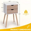 Sevobal Nightstands 2 Set Of Double Draw Nightstand With Drawers, Open Compartment, Elegant And Simple Design, White, 15.8''*11.9''*28.1'' - 3 of 4