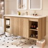 Hyleory 48" Wall Mounted Bathroom Vanity with Single Resin Sink, Two Soft-Closing Doors and Four Shelves - 4 of 4