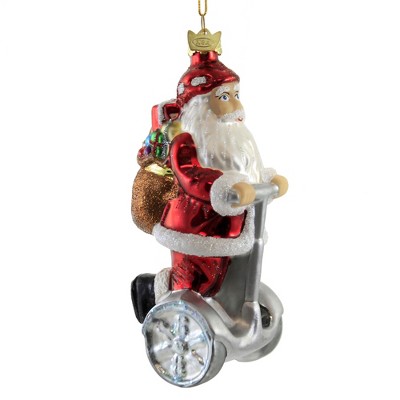 Noble Gems 5.25" Electric Scooter Santa Delivering Gifts  -  Tree Ornaments