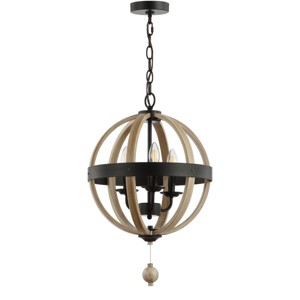 Moshe 3 Light 15.25" Pendant - PND4081 - Black/Brown - Safavieh - 1 of 4