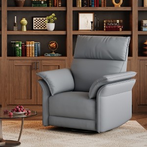 Swivel Rocker Chair for Adults, Double-Layer Armrests, Upholstered Chenille Fabric, for Living Room, Bedroom, Home Movie Theater - 1 of 4