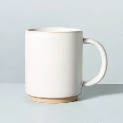 12oz Tall Modern Rim Stoneware Mug Matte Sour Cream - Hearth & Hand™ with Magnolia