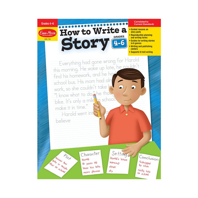 How to Write a Story, Grades 4-6 - (Writing Skills Essentials) by  Evan-Moor Educational Publishers (Paperback), 1 of 2