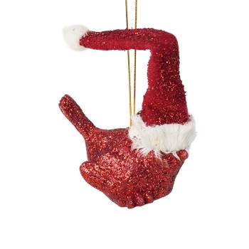 Kurt S. Adler 3" Glittered Cardinal Bird Horizontally Perched Christmas Ornament - Red