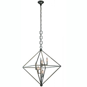 Elegant Lighting Nora Collection Pendant D:30in H:32in Lt:5 Aged Iron Finish - 1 of 1
