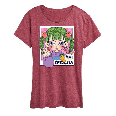 Women's - Instant Message - Cute Anime Girl Short Sleeve Graphic T-Shirt