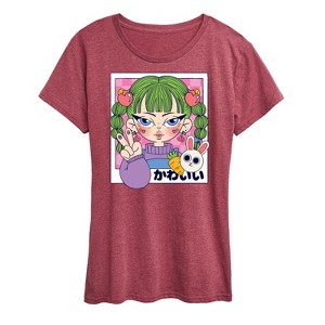 Women's - Instant Message - Cute Anime Girl Short Sleeve Graphic T-Shirt - 1 of 4