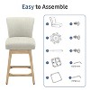 Dyonery Counter Height Swivel Barstool Set of 1 26.8 Inch Modern Faux Leather Barstools Chair for Kitchen Island Solid Wood Legs Brown Bar Stool - 4 of 4