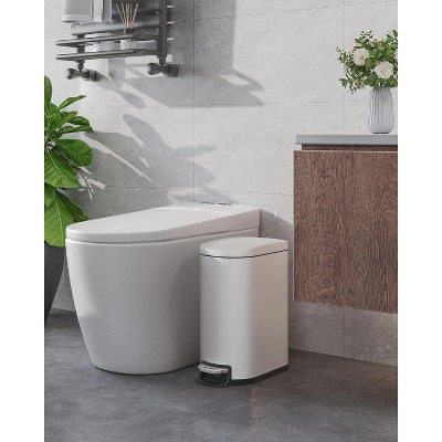 2.6 Gallon/10 Liter Slim Trash Can, Stainless Steel Garbage Bin with Removable Inner Bucket
