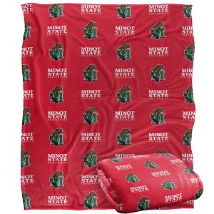 Minot State University Logo Pattern Silky 50x60 Blanket, 1 Sided - 1 of 4