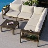 ELJGET 4 Piece Patio Furniture Set, Outdoor L-Shaped Sectional Sofa Set with Coffee Table, for Garden, Poolside and Backyard - 3 of 4