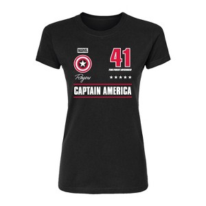 Women's - Marvel - Captain America Portrait Jersey Fitted Graphic T-Shirt - 1 of 2