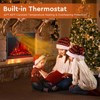 Gymax Electric Fireplace Recessed 900/1350W Fireplace Heater with Adjustable Temperature Timer Function - 2 of 4