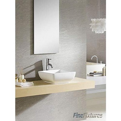 White Ceramic Square Vessel Bathroom Sink