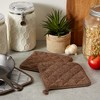 Design Imports  Terry Solid Potholder Set 3 Piece Brown 7X7" - 3 of 4