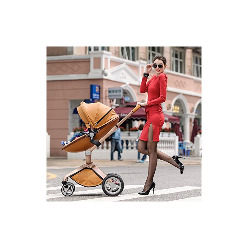 Hotmom Stylish Baby Stroller: Height-Adjustable Seat and Reclining Baby Carriage, 3 of 7