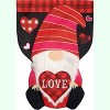 Love Gnome Burlap Sculpted House Flag Valentine's Day 28" x 40" Briarwood Lane - 3 of 4