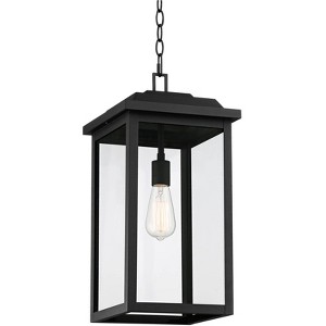 John Timberland Eastcrest Modern Outdoor Hanging Light Textured Black 21 1/2" Clear Glass for Post Exterior Barn Deck House Porch Yard Patio Outside - 1 of 4