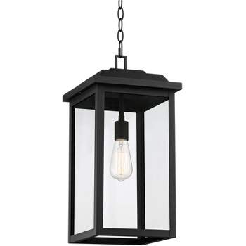 John Timberland Eastcrest Modern Outdoor Hanging Light Textured Black 21 1/2" Clear Glass for Post Exterior Barn Deck House Porch Yard Patio Outside