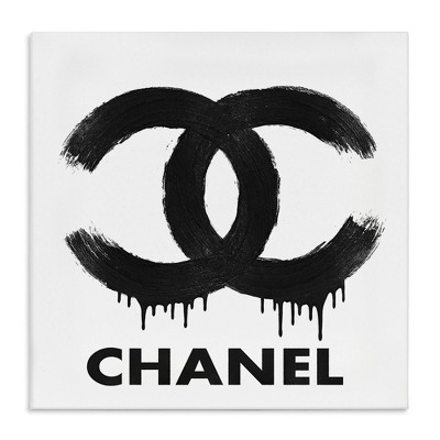 Stupell Industries Black Glam Drip Logo Canvas Wall Art