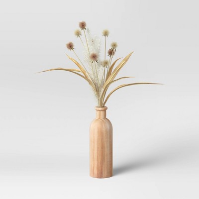 19" x 7" Artificial Sparse Grass Arrangement in Wood Pot - Threshold™