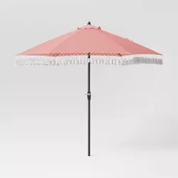 7.5'x7.5' Fringe Patio Market Umbrella - Black Pole - Threshold™