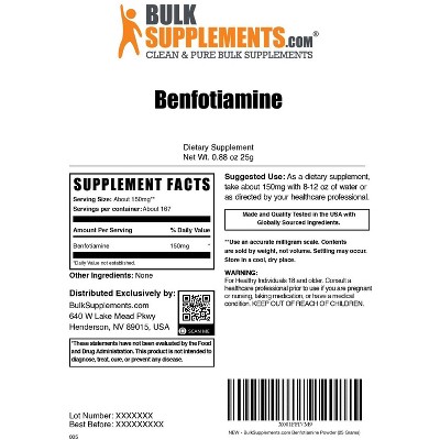 BulkSupplements Benfotiamine Powder