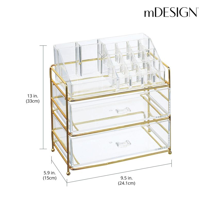 mDesign Plastic Divided Cosmetic Storage Organizer, 16 Sections, 3 of 10