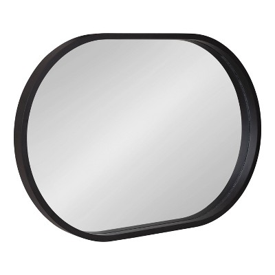 Travis Capsule 33" Modern Black Wood Framed Wall Mirror