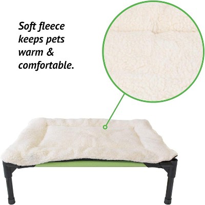 Small White Microfleece Topper for Elevated Dog Cot