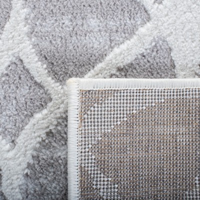 Amelia Gray and Ivory Geometric Runner Rug, 2'2" x 8'