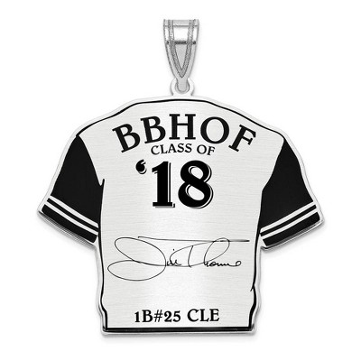 Black Bow Jewelry Sterling Silver Jim Thome Signature Enamel Jersey Pendant