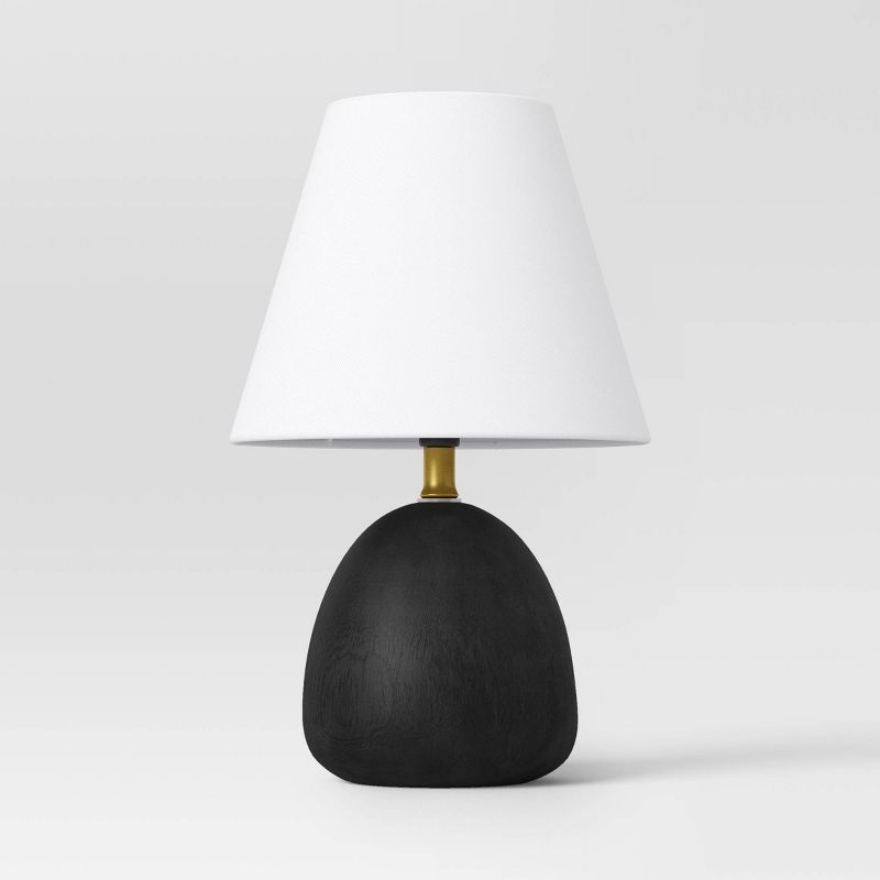 Faux Wood Mini Table Lamp Black - Threshold&#8482;, 1 of 6