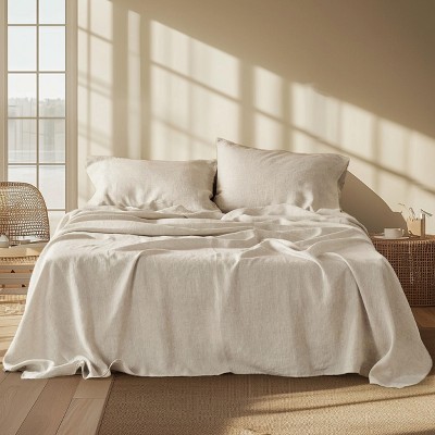 Cotton Sheets Set, Blend from Linen Cotton Bedsheets, GentleSoft™ & Breathable Bedsheets with 16 Inches Pocket, Gifts for All Seasons