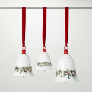 7.75"H  9.75"H & 11.5"H Sullivans Christmas White Bell Ornament Set of 3  Multicolor - 1 of 3