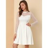 Allegra K Women's Heart Mesh Sheer Long Sleeve Gothic Cocktail Skater Party Dress - 4 of 4