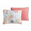 Geneva Home Fashion Queen 5pc Heritage Bay Belize Coastal Quilt & Sham Set Coral: Includes Decorative Pillows, Microfiber - 4 of 4